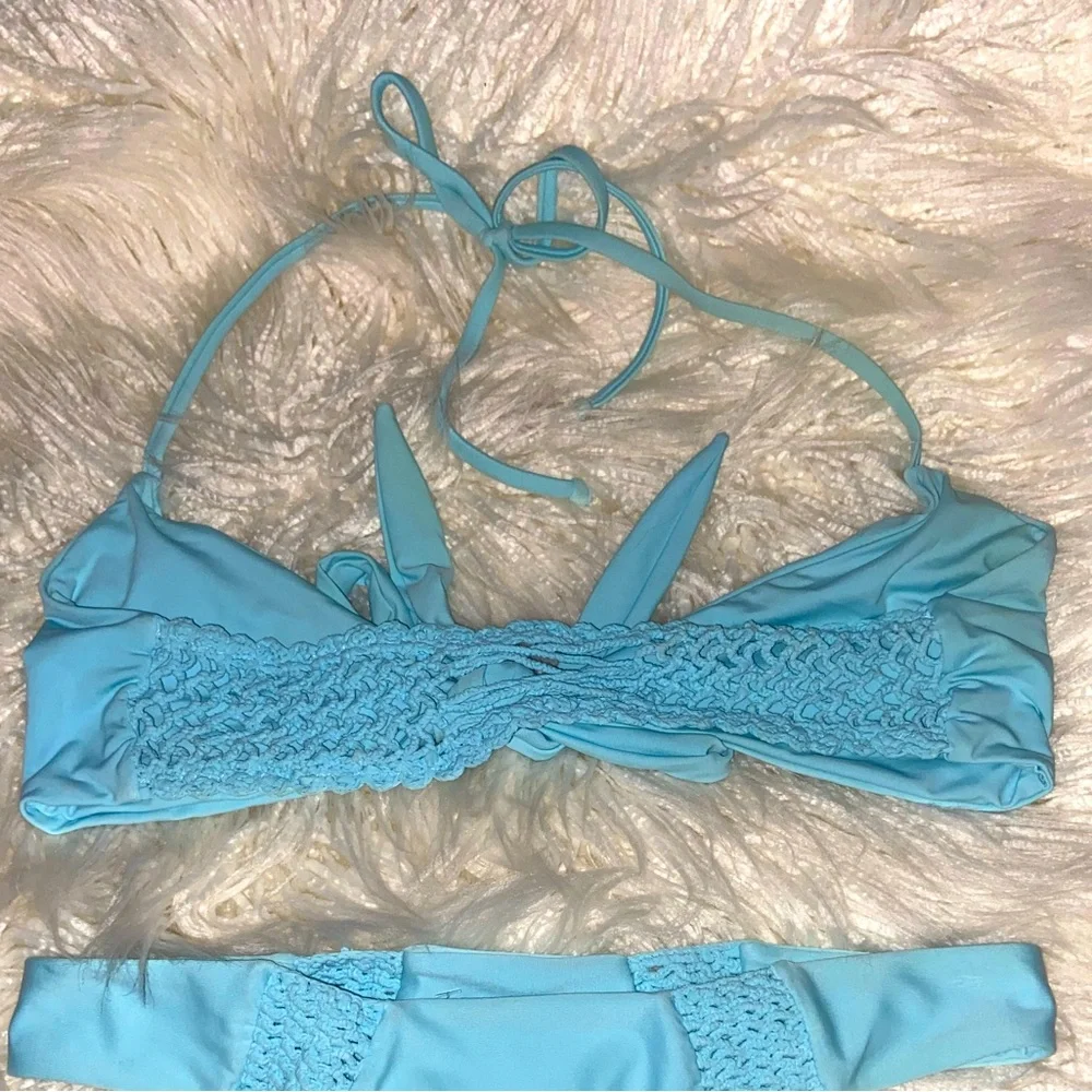 Frankie's Bikinis Light Blue Swimwear
